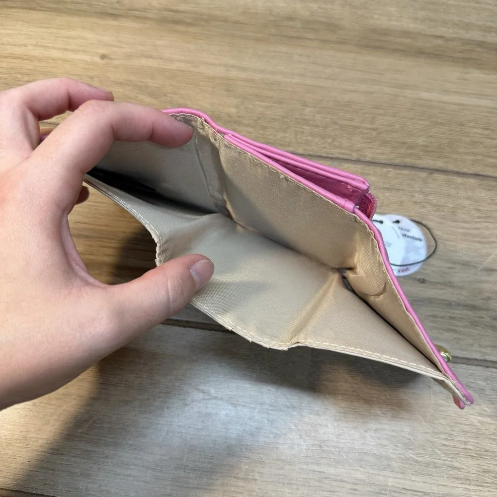 NWT Small Rose Bloom Pink Anna Indexer Rfid Blocking Mundi Mini Snap Wallet